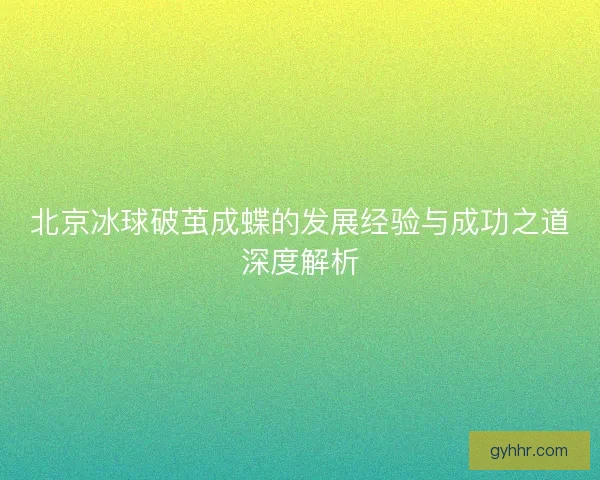 北京冰球破茧成蝶的发展经验与成功之道深度解析